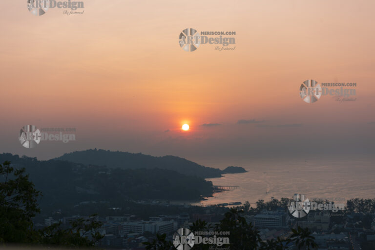Sunset over Phuket, Thailand. This is a preview image, watermarked. If you purchase the photo, it will be without a watermark.
